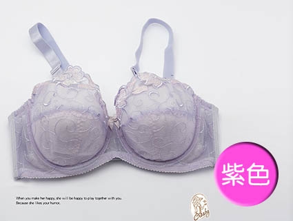 【Crosby 克勞絲緹】13331(D-G)刺繡月牙絲棉內衣 紫