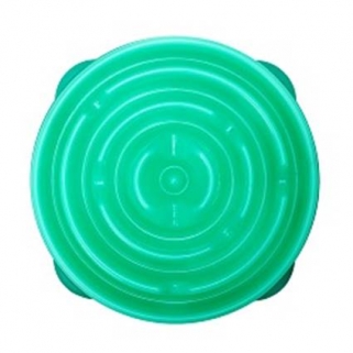 【美國 kyjen】寵物慢食碗-底部防滑設計-水滴慢食碗(大)加勒比海藍/灰色